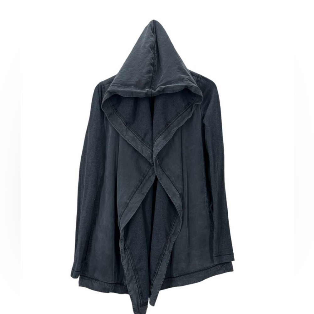 Lululemon Blissed Out Wrap Open Front Waterfall Hoodie Dark Heather Gray size 4